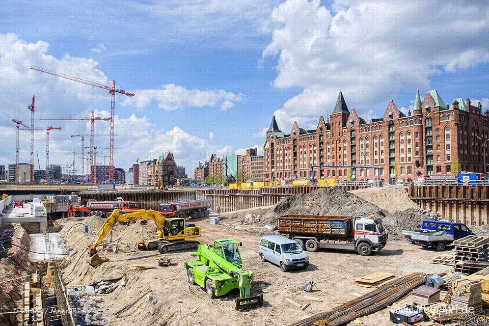 Baustelle in der Hamburger HafenCity // Foto: MeerART
