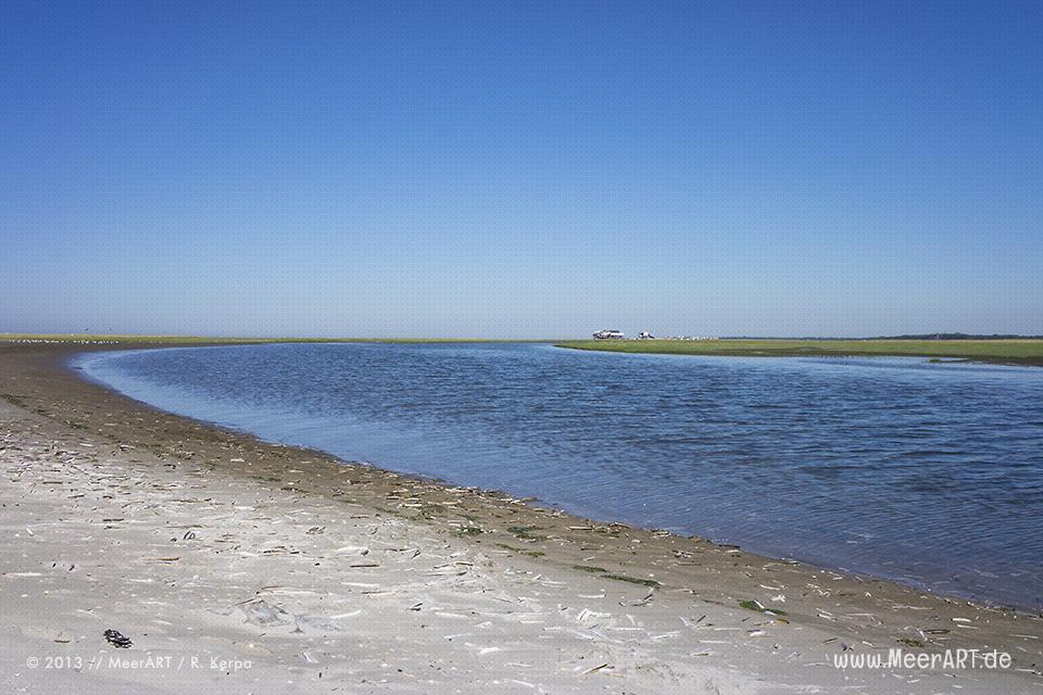 Ein ablaufender Priel am Strand von St. Peter-Ording // Foto: R. Kerpa