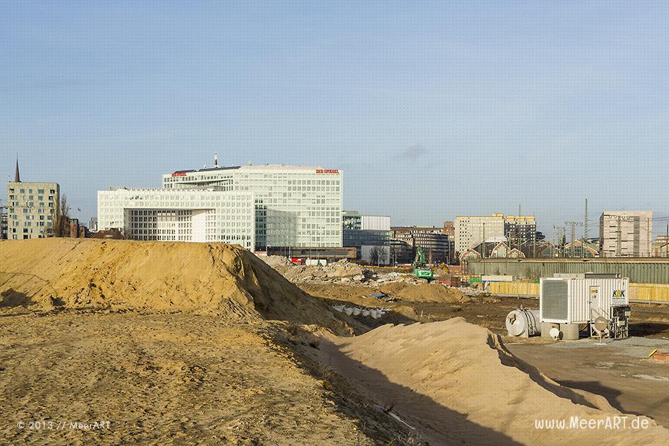 Erdarbeiten auf der Baustelle am Lohsepark in der HafenCity von Hamburg // Foto: MeerART