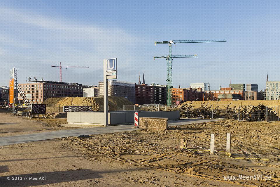 Erdarbeiten auf der Baustelle am Lohsepark in der HafenCity von Hamburg // Foto: MeerART