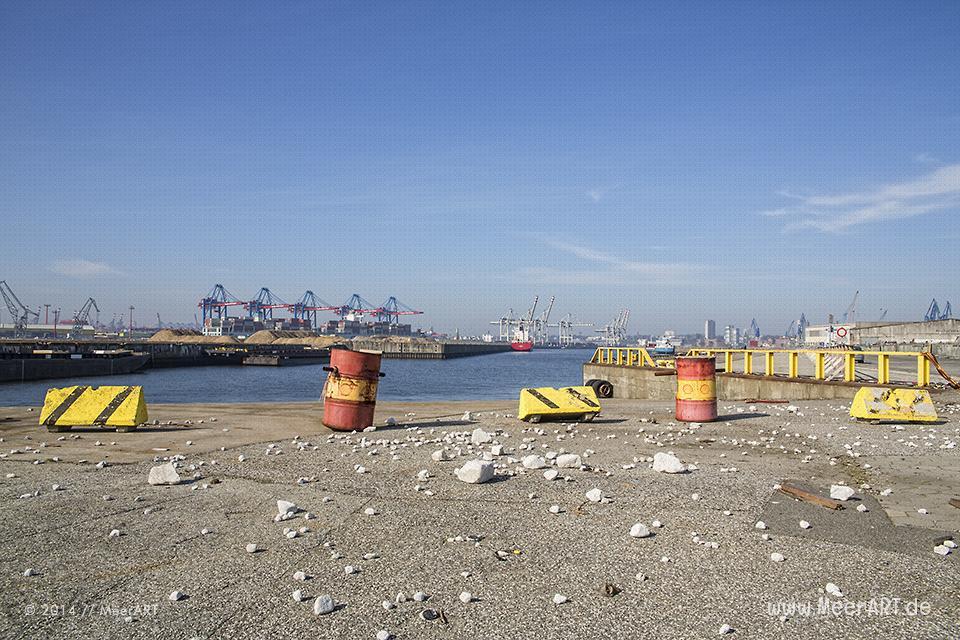 Blick auf das Hafenbecken im Kaiser-Wilhelm-Hafen in Hamburg-Steinwerder // Foto: R. Kerpa