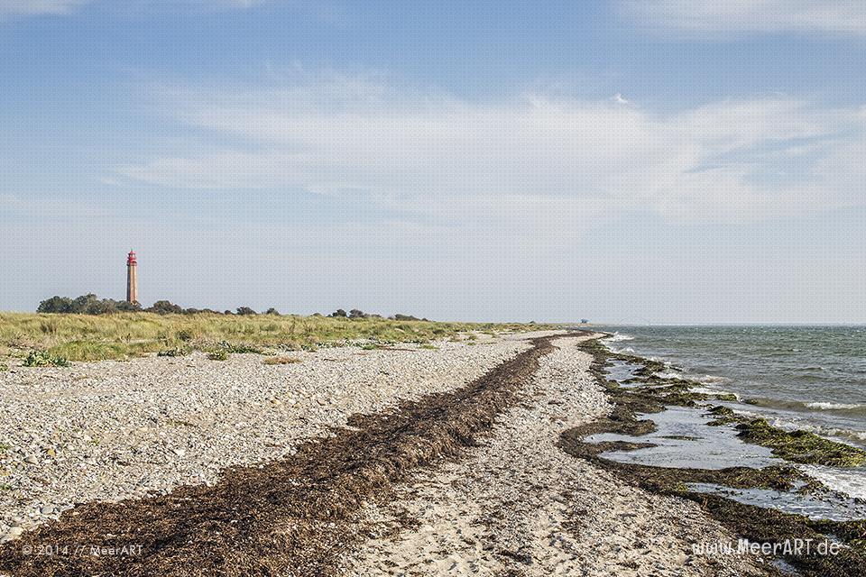 Der Leuchtturm Flügge am Flügger-Strand auf der Ostseeinsel Fehmarn // Foto: MeerART