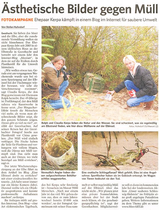 Artikel von der Lauenburgischen Landeszeitung