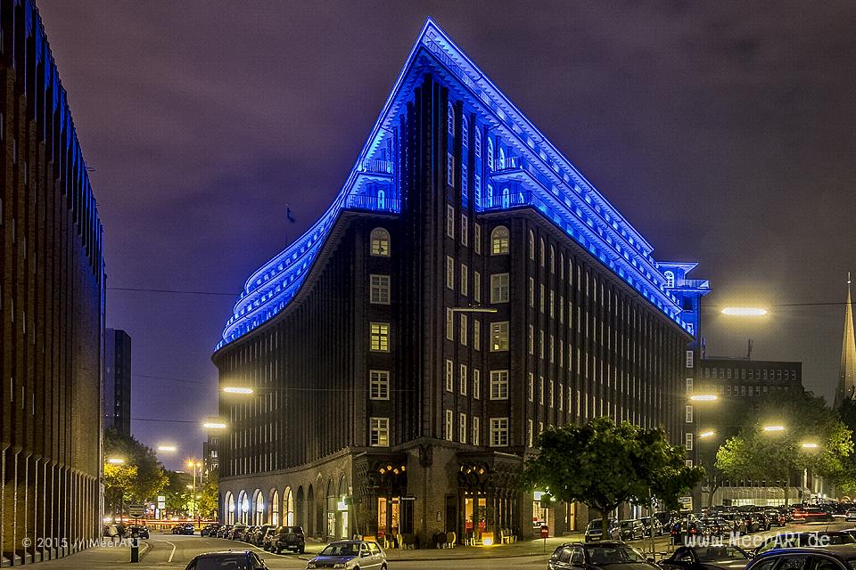 Impressionen vom „BLUE PORT 2015“ in Hamburg, eine Lichtinstallation von Michael Batz in Hamburg // Foto: MeerART