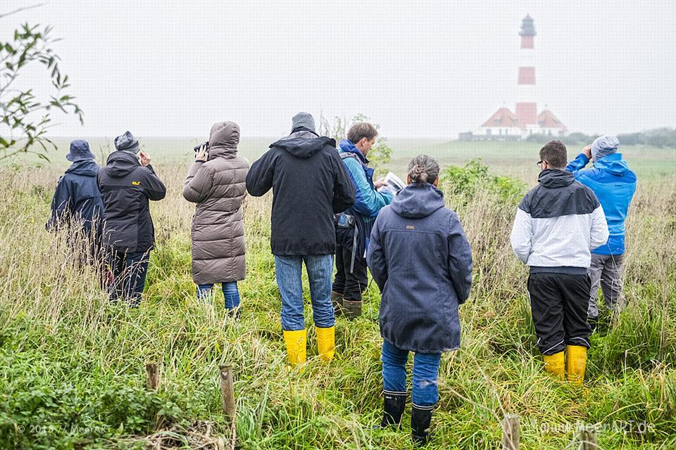 Seminarwochenende der Schutzstation Wattenmeer am Leuchtturm Westerhever // Foto: MeerART
