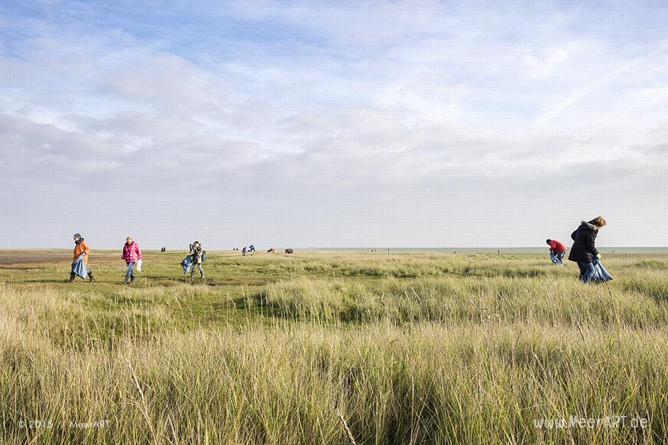 Watt'n Müll - Sammelaktion Westerhever zum 30. Geburtstag vom Nationalpark Wattenmeer // Foto: MeerART