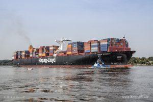 Das Containerschiff „BASLE EXPRESS“ (IMO: 9501344) läuft am 28.09.2014 um 13:39 Uhr in den Hamburger Hafen ein // Foto: MeerART / Ralph Kerpa