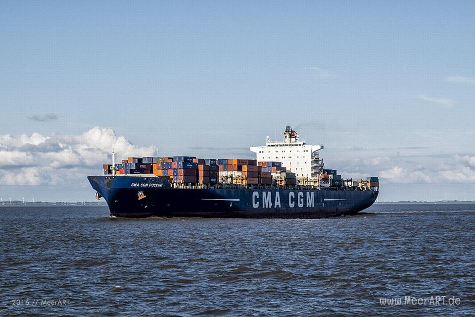 Das Containerschiff CMA CGM PUCCINI - IMO 928062 // Foto: MeerART