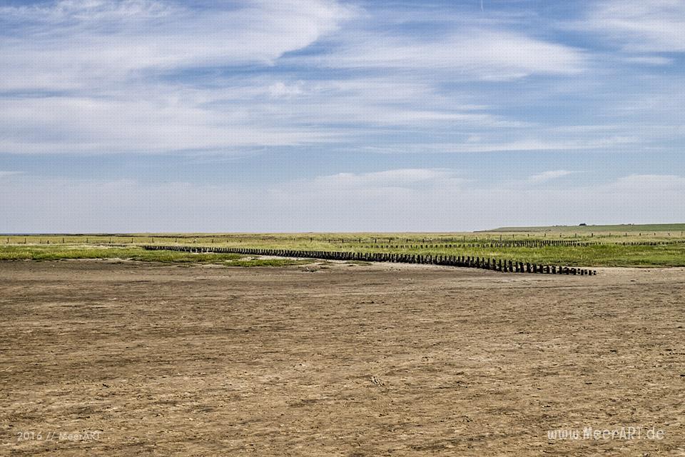 Ein sonniger Sommervormittag an der Nordsee im Watt und auf der Sandbank vor Westerhever // Foto: MeerART