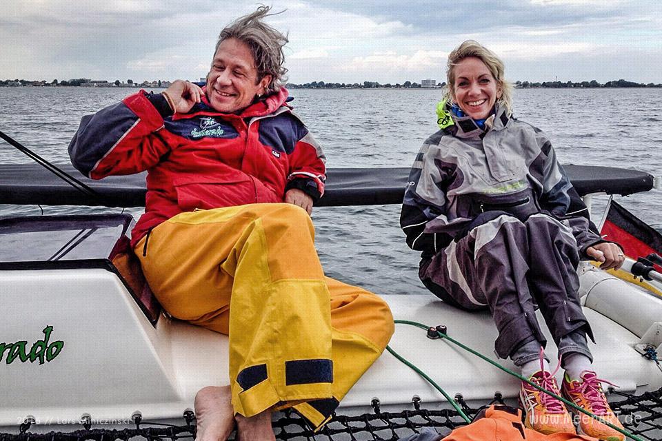 Segelturn mit Lars und seinem Katamaran "Desperado" auf der Ostsee vor Fehmarn // Foto: Lars Miniczinski