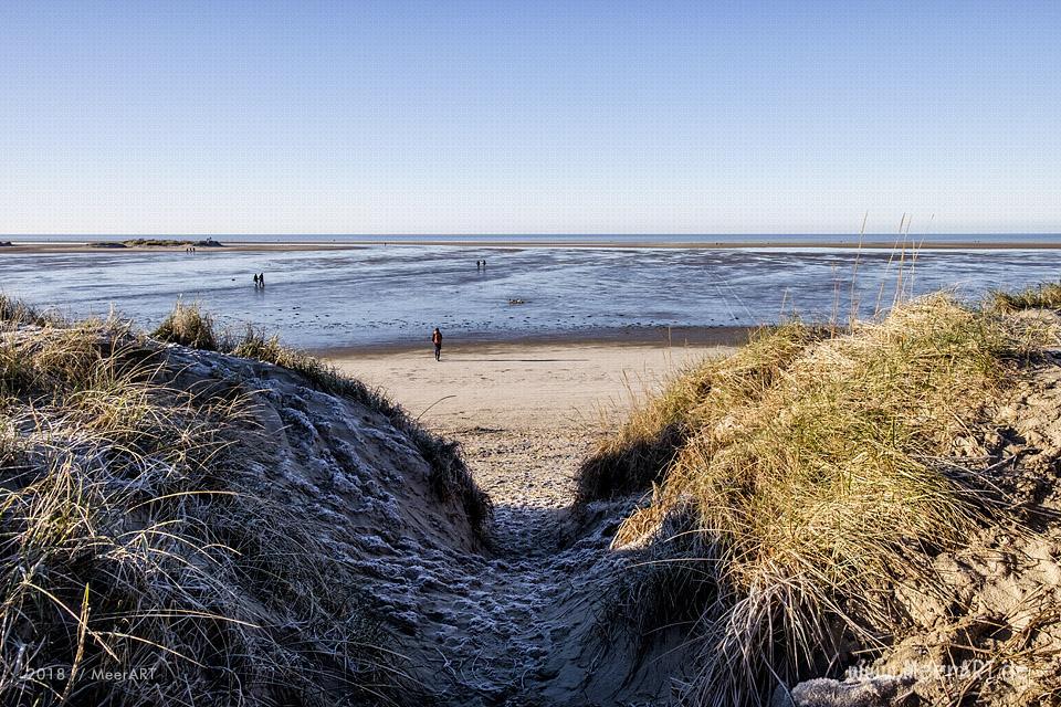 Der weitläufige Sandstrand bei Lakolk auf der dänischen Wattenmeerinsel Röm // Foto: Ralph Kerpa