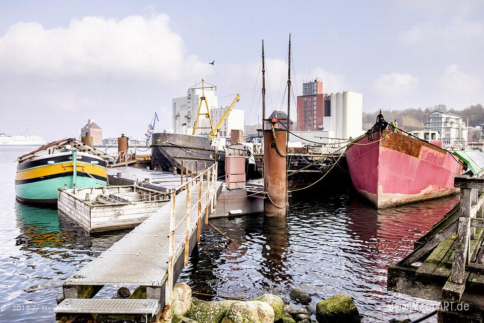 Der Museumshafen mit der Museumswerft in Flensburg // Foto: Ralph Kerpa