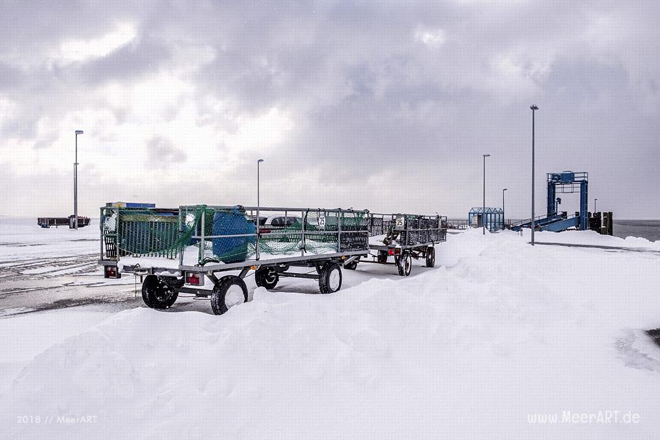 Wintereinbruch am Fährhafen Schlüttsiel in Nordfriesland // Foto: Ralph Kerpa