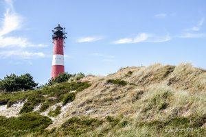 Der Leuchtturm von Hörnum auf einer Düne in Süden der Insel Sylt // Foto: MeerART
