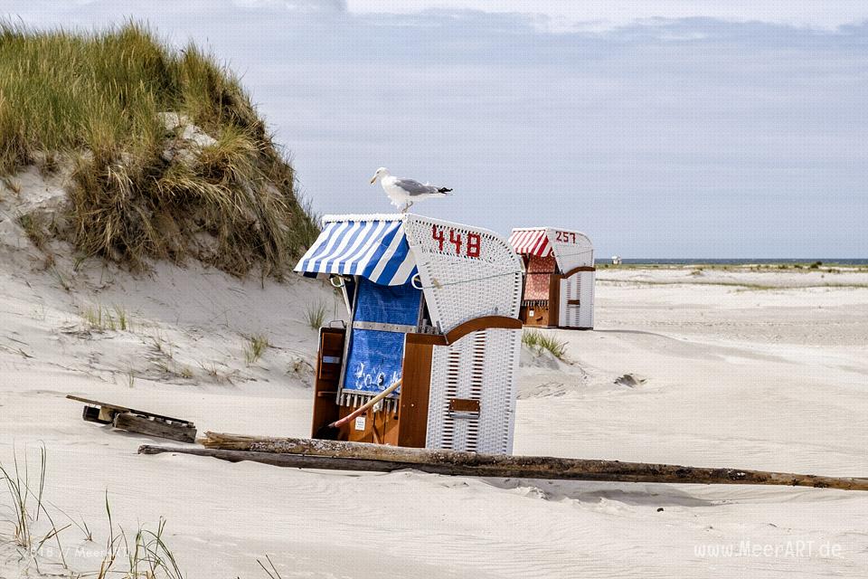 Strandkörbe am Kniep auf Amrum // Foto: MeerART / Ralph Kerpa