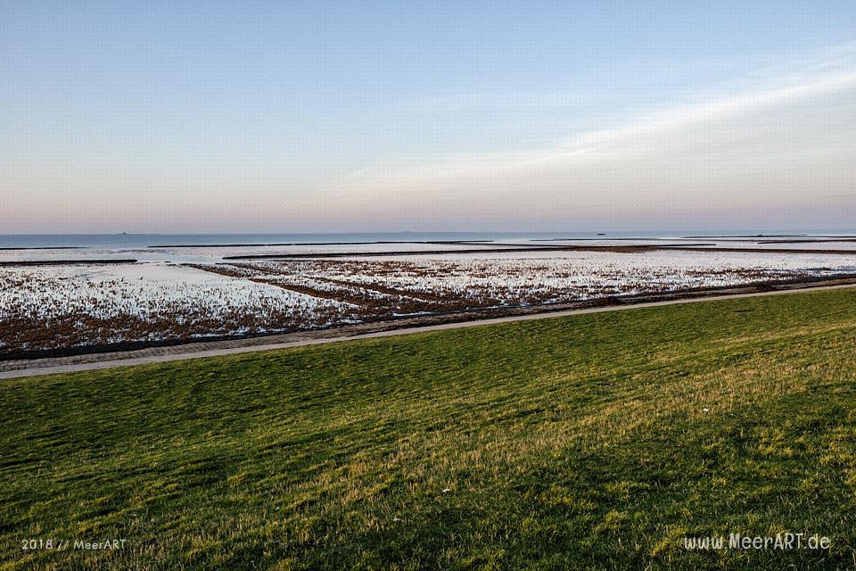 Ein Morgen am Hauke-Haien-Koog bei Ockholm in Nordfriesland // Foto: MeerART / Ralph Kerpa