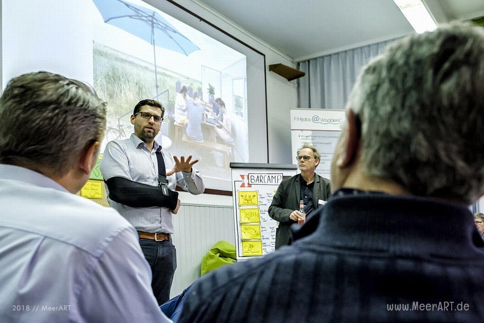 Das Barcamp „grenzenløs 2018“ auf dem GreenTEC Campus in Enge-Sande (Nordfriesland) // Foto: MeerART