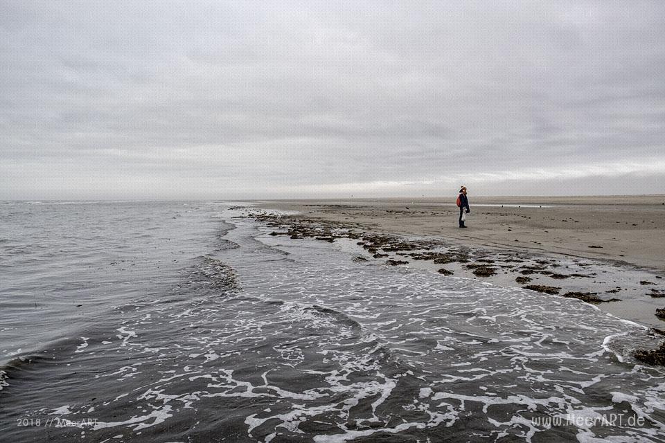Ein nebliger Wintertag am Strand bei Lakolk auf der dänischen Wattenmeerinsel Rømø // Foto: MeerART / Ralph Kerpa