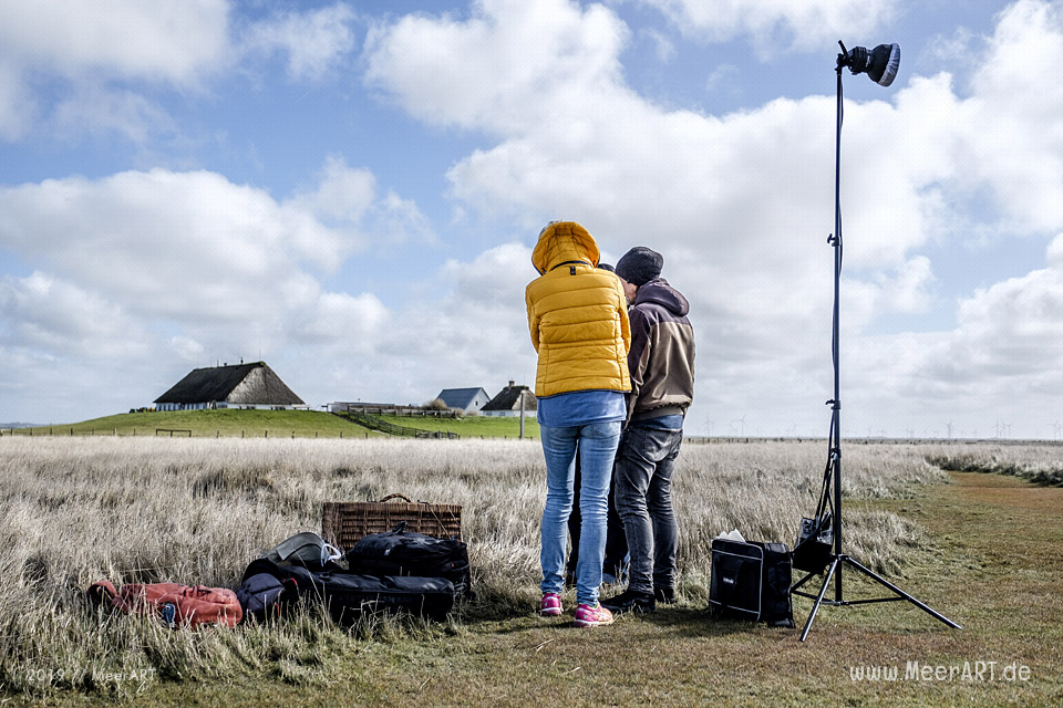 Making-of vom Shooting für die Kampagne „Moin Lieblingsland“ auf der Hamburger Hallig // Foto: MeerART / Ralph Kerpa