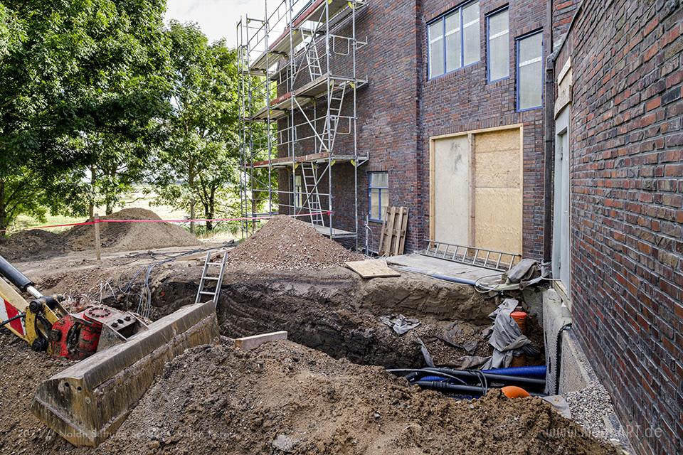 Nolde Haus - Arbeiten am Fundament vom Nolde-Haus während der Sanierung im September 2021 // Foto: Nolde Stiftung Seebüll / Ralph Kerpa