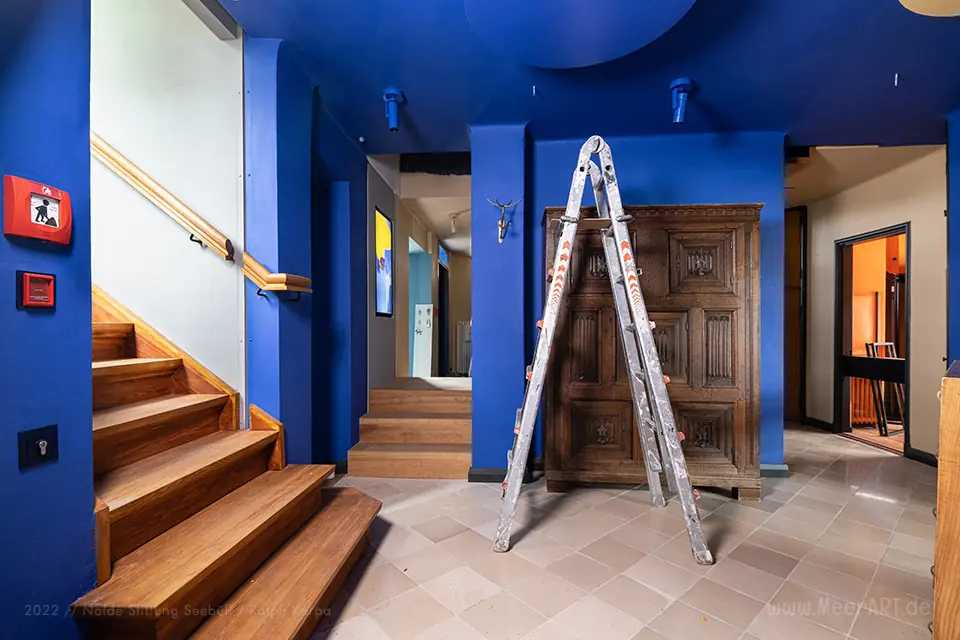 Nolde Haus - Der Flur während der Sanierung im Juli 2022 // Foto: Nolde Stiftung Seebüll / Ralph Kerpa