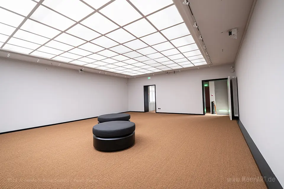 Nolde Haus - Der Bildersaal während der Sanierung im Juli 2022 // Foto: Nolde Stiftung Seebüll / Ralph Kerpa